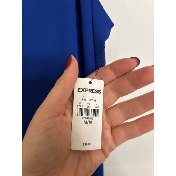 Express Cami Womens Medium Blue Black Barcelona Reversible V-Neck Crepe NWT - Picture 5 of 7